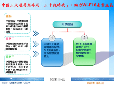 中國三大運營商布局「三千兆時代」，助力Wi-Fi 6產業成長