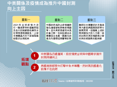 中美關係及疫情成為推升中國封測向上主因