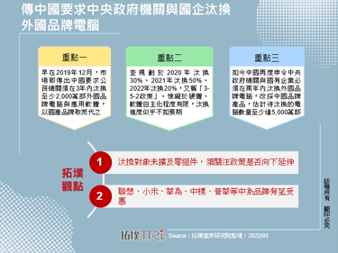傳中國要求中央政府機關與國企汰換外國品牌電腦