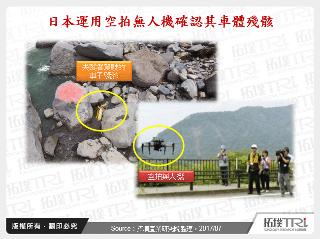日本運用空拍無人機確認其車體殘骸